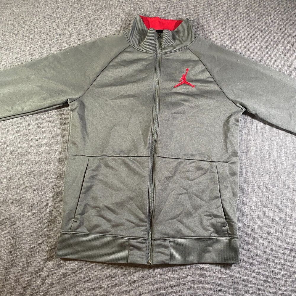 Air‎ Jordan Full Zip Jumpman Jacket Boys Size Large Grey Lightweight